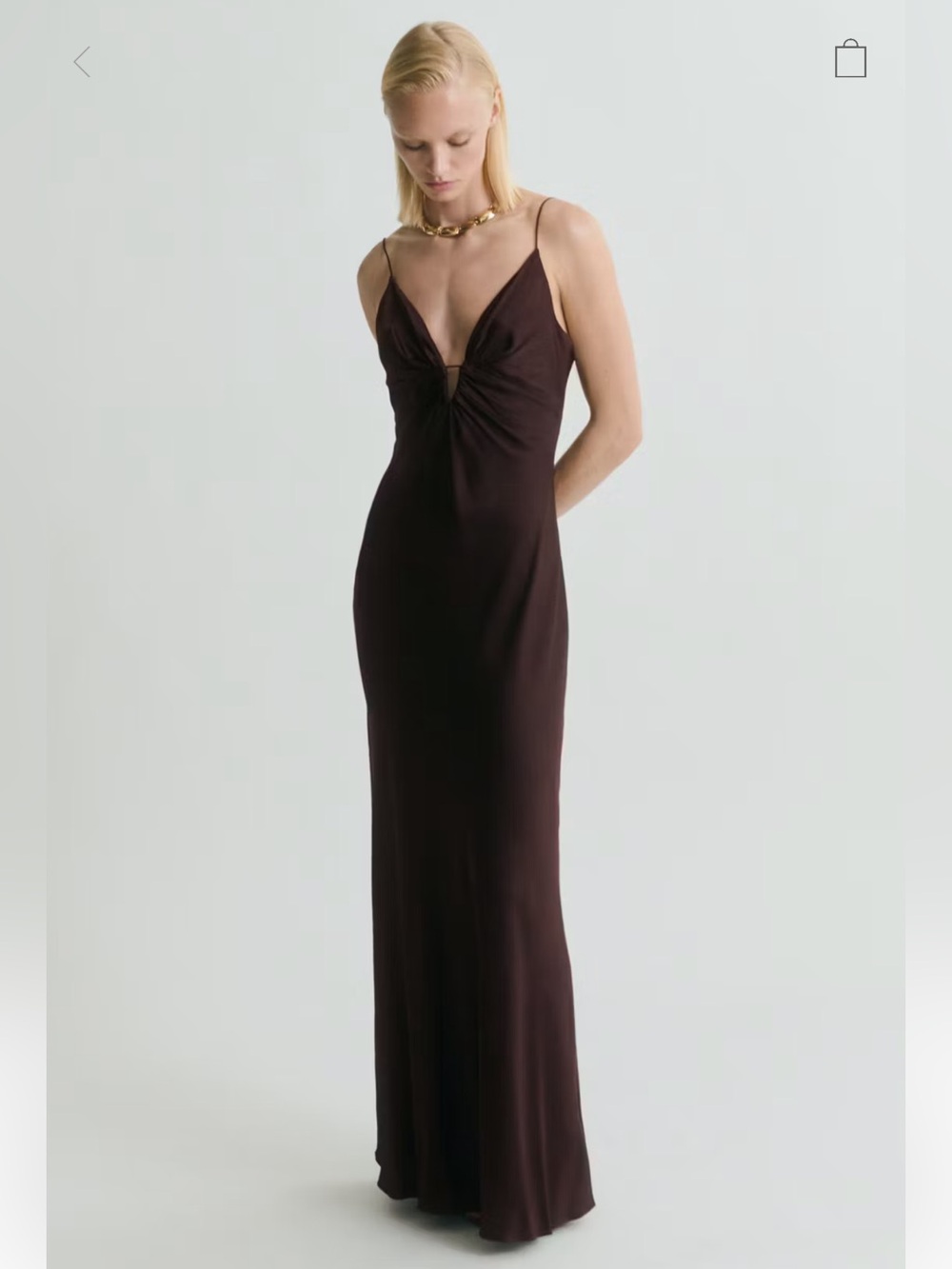 Mango V-Neck Satin Dress